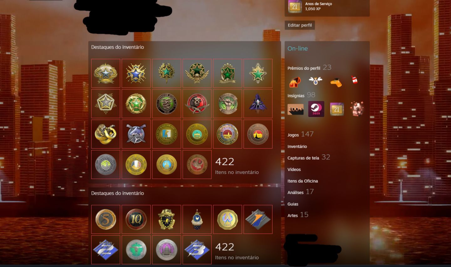 Perfil Steam 21 anos